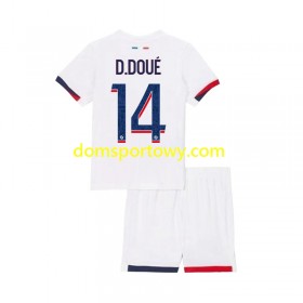 Koszulka Paris Saint-Germain Desire Doue 14 Dziecięcy Wyjazdowe Koszulki Piłkarskie 2024-2025 Krótki Rękaw